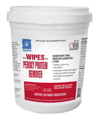 WIPES PEROXY PROTEIN REMOVER  - Panos umedecidos com desinfetante à base de Peróxido de Hidrogênio e Quaternário de Amônio de 5ª geração